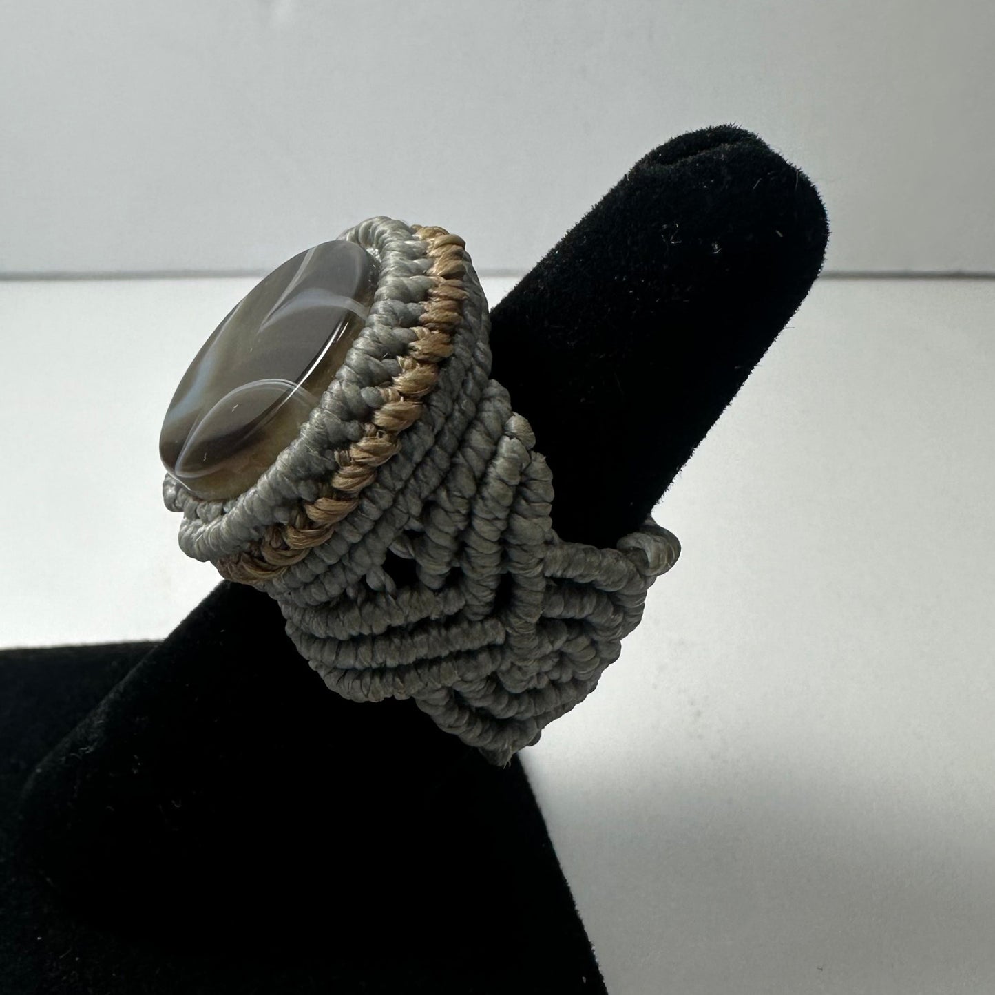 Handmade Woven Ring with Stone