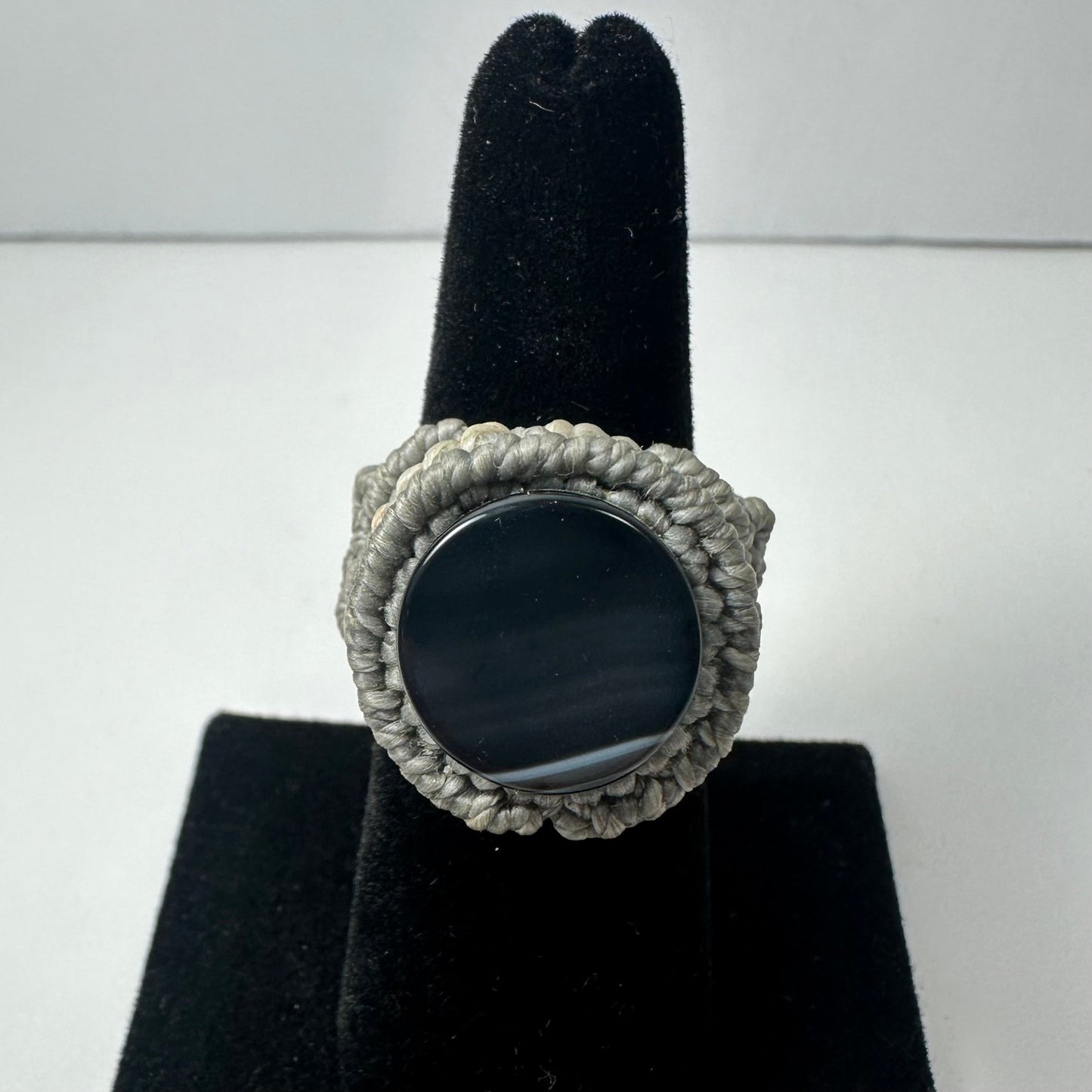 Handmade Woven Ring with Stone