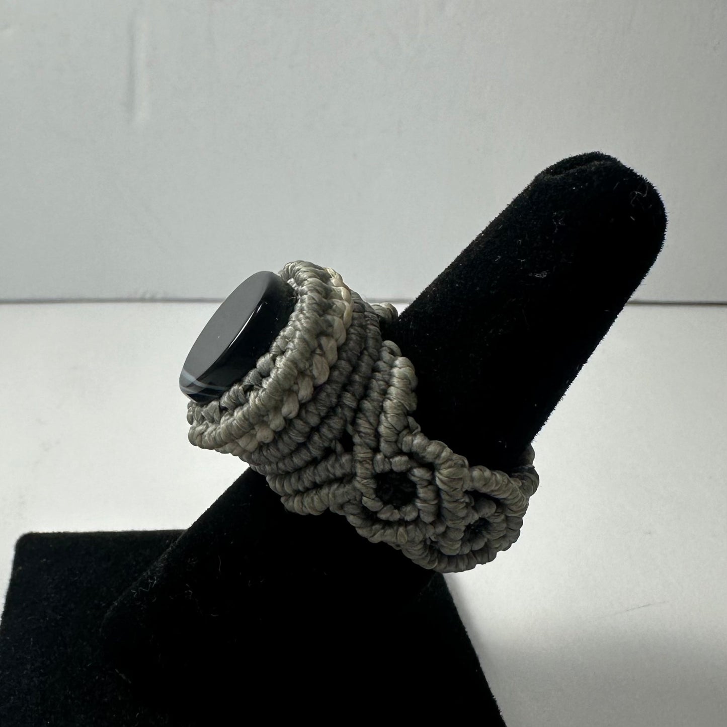 Handmade Woven Ring with Stone