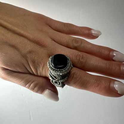 Handmade Woven Ring with Stone