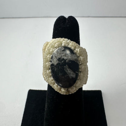 Handmade Woven Ring with Stone