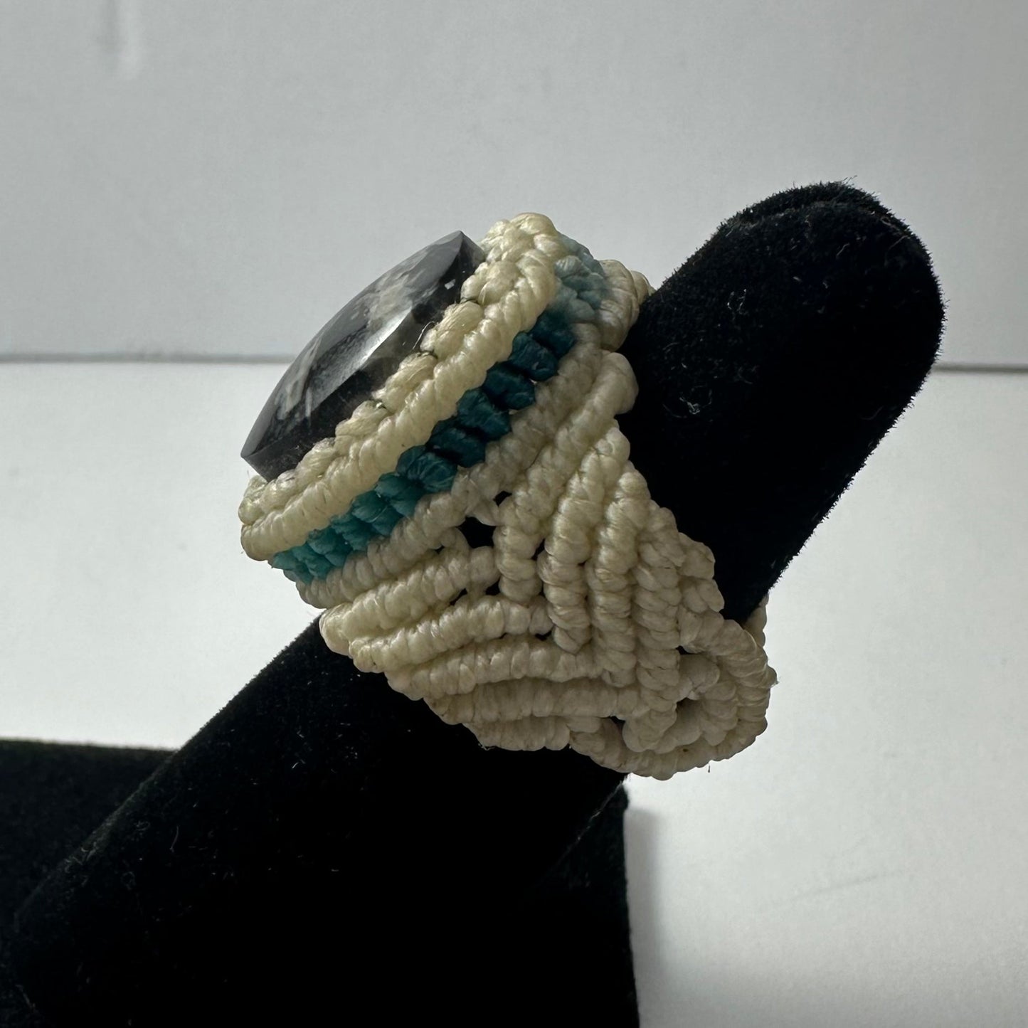 Handmade Woven Ring with Stone