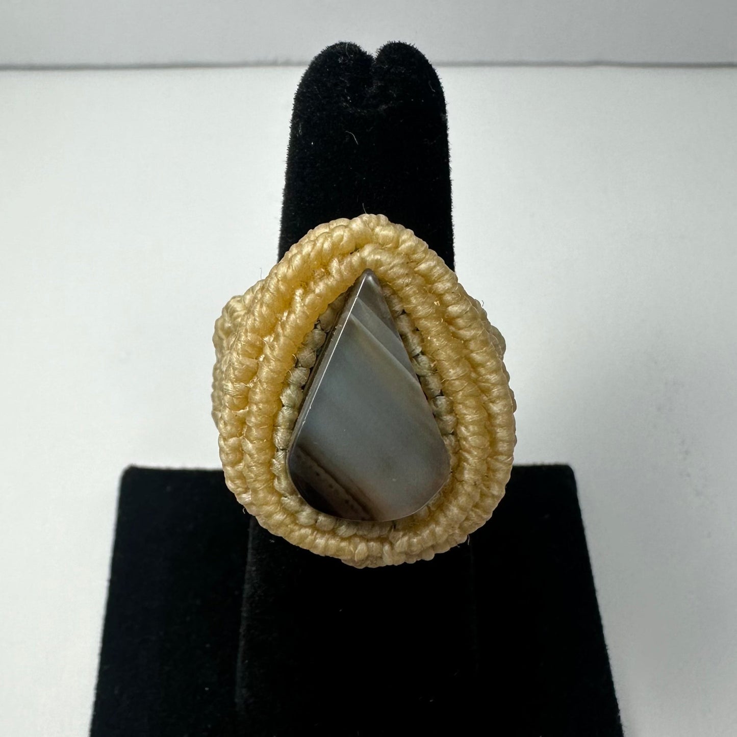 Handmade Woven Ring with Stone
