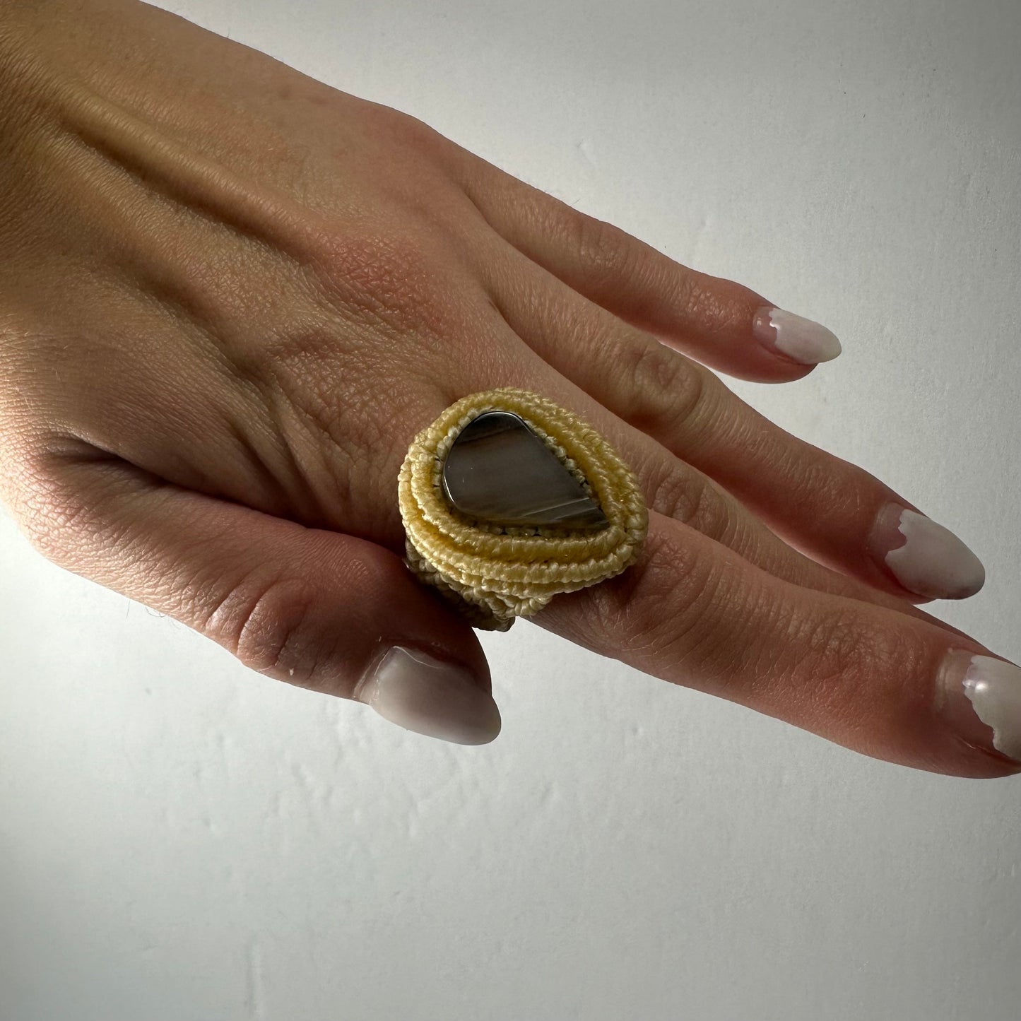 Handmade Woven Ring with Stone