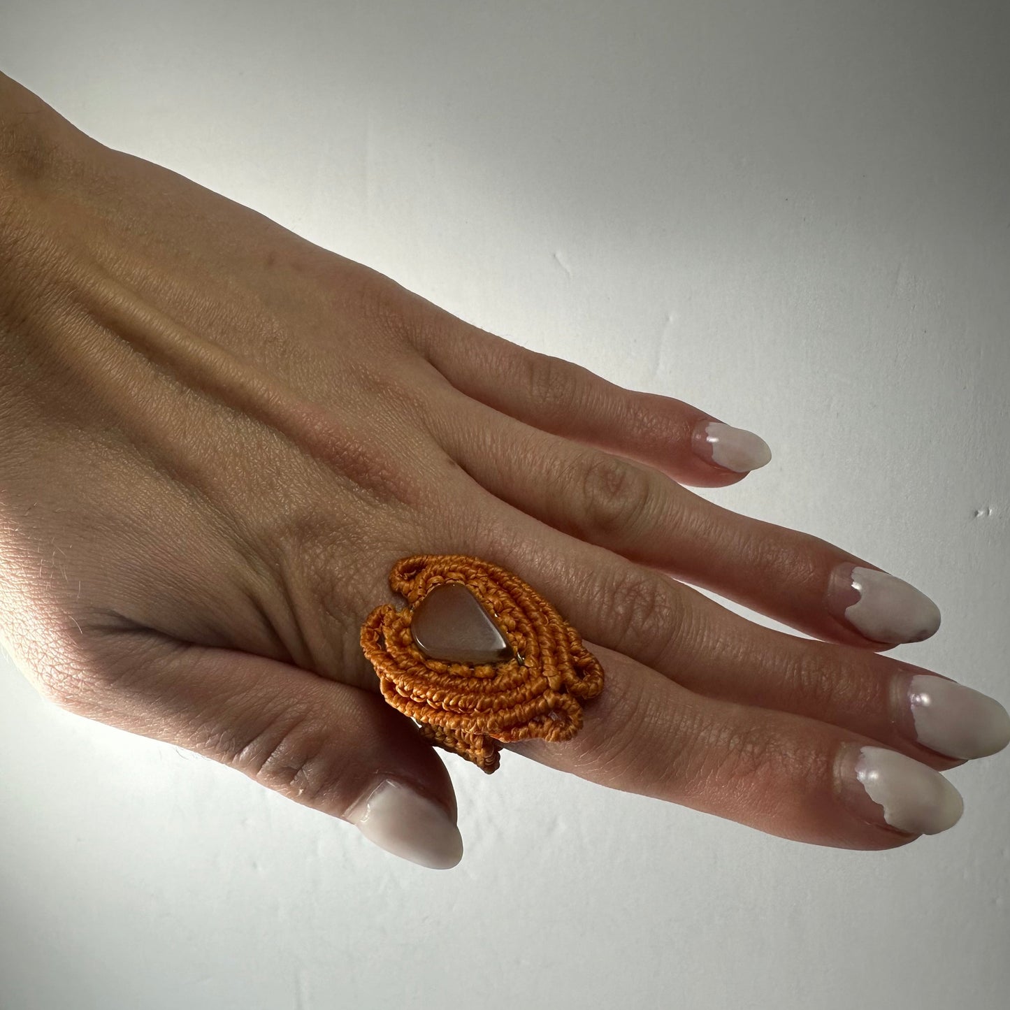Handmade Woven Ring with Stone