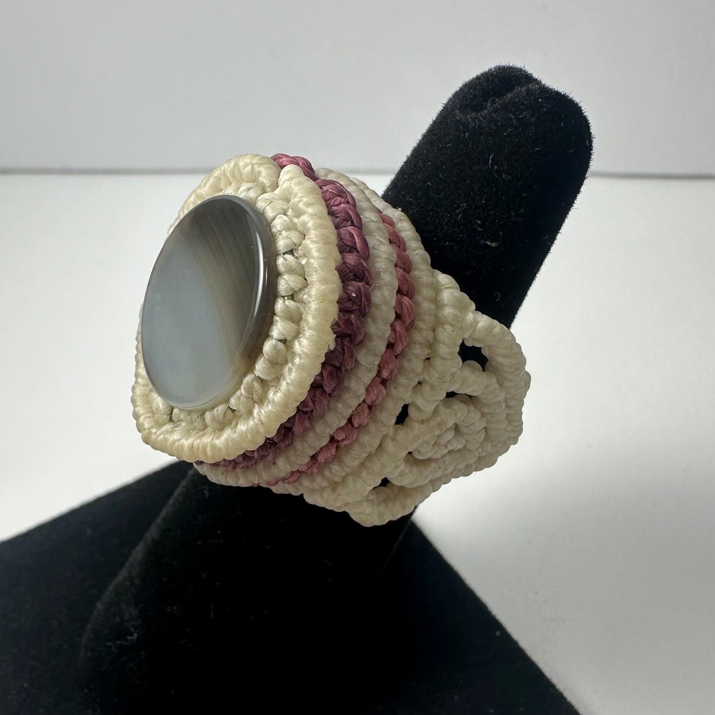Handmade Woven Ring with Stone