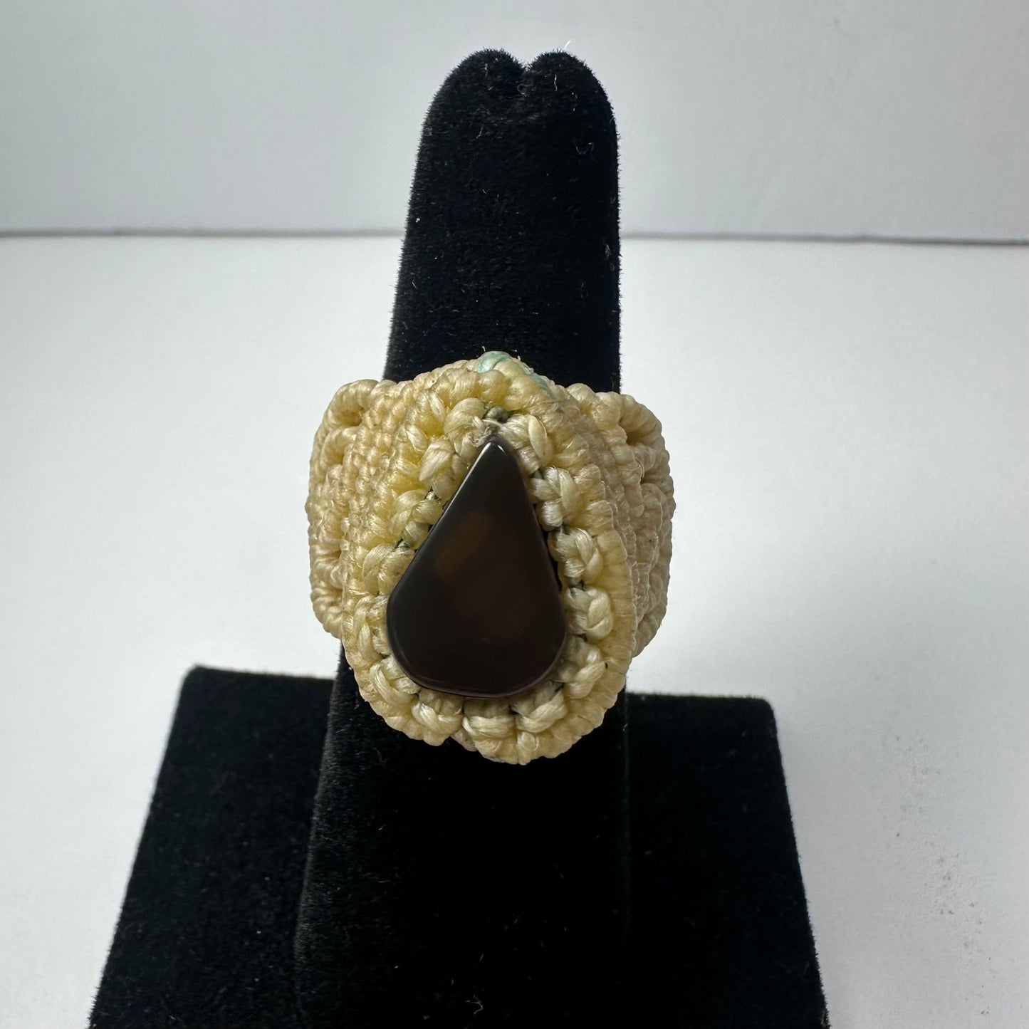 Handmade Woven Ring with Stone