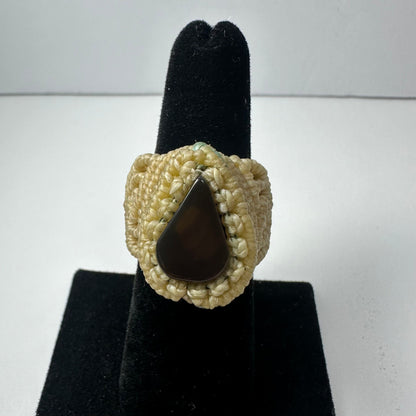 Handmade Woven Ring with Stone