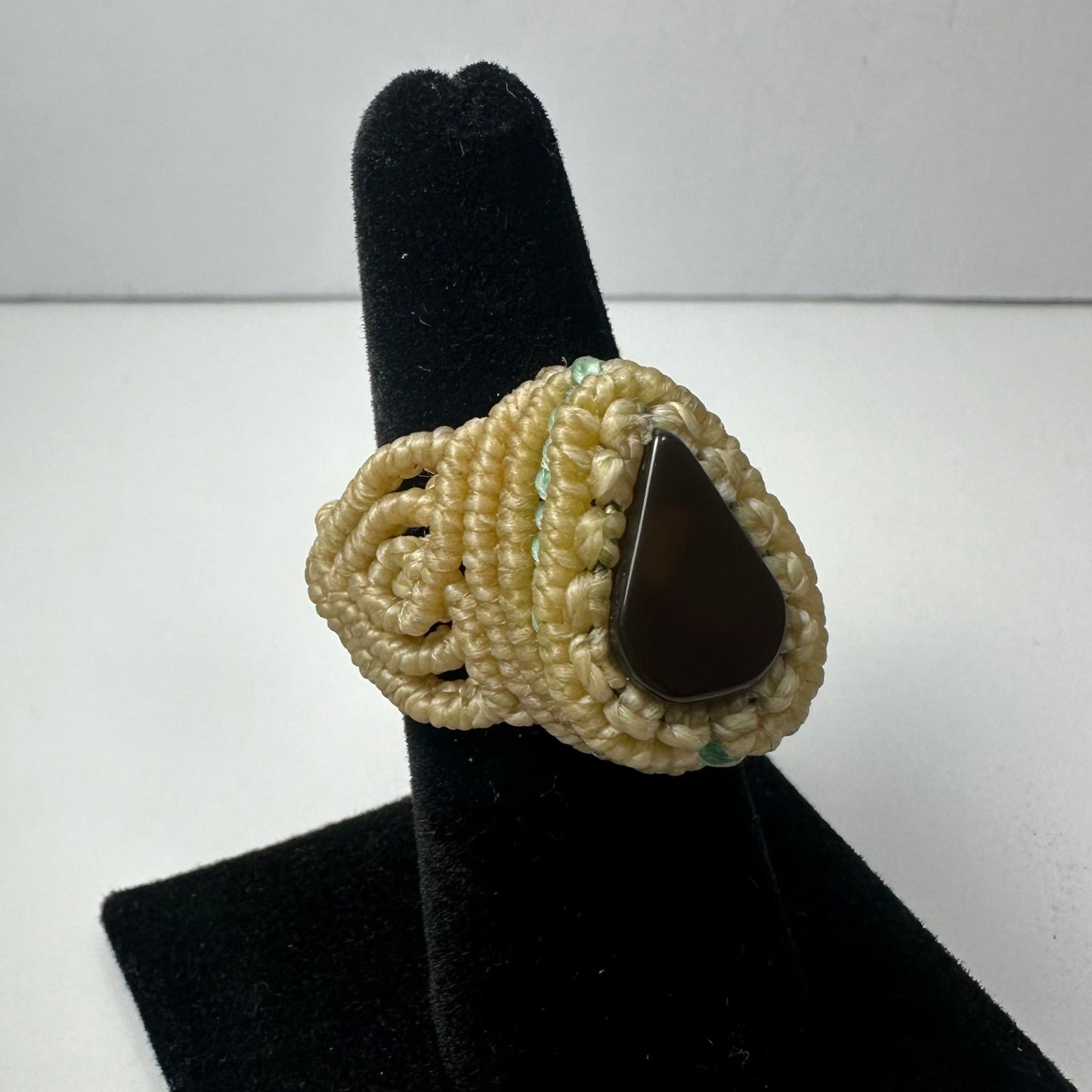 Handmade Woven Ring with Stone