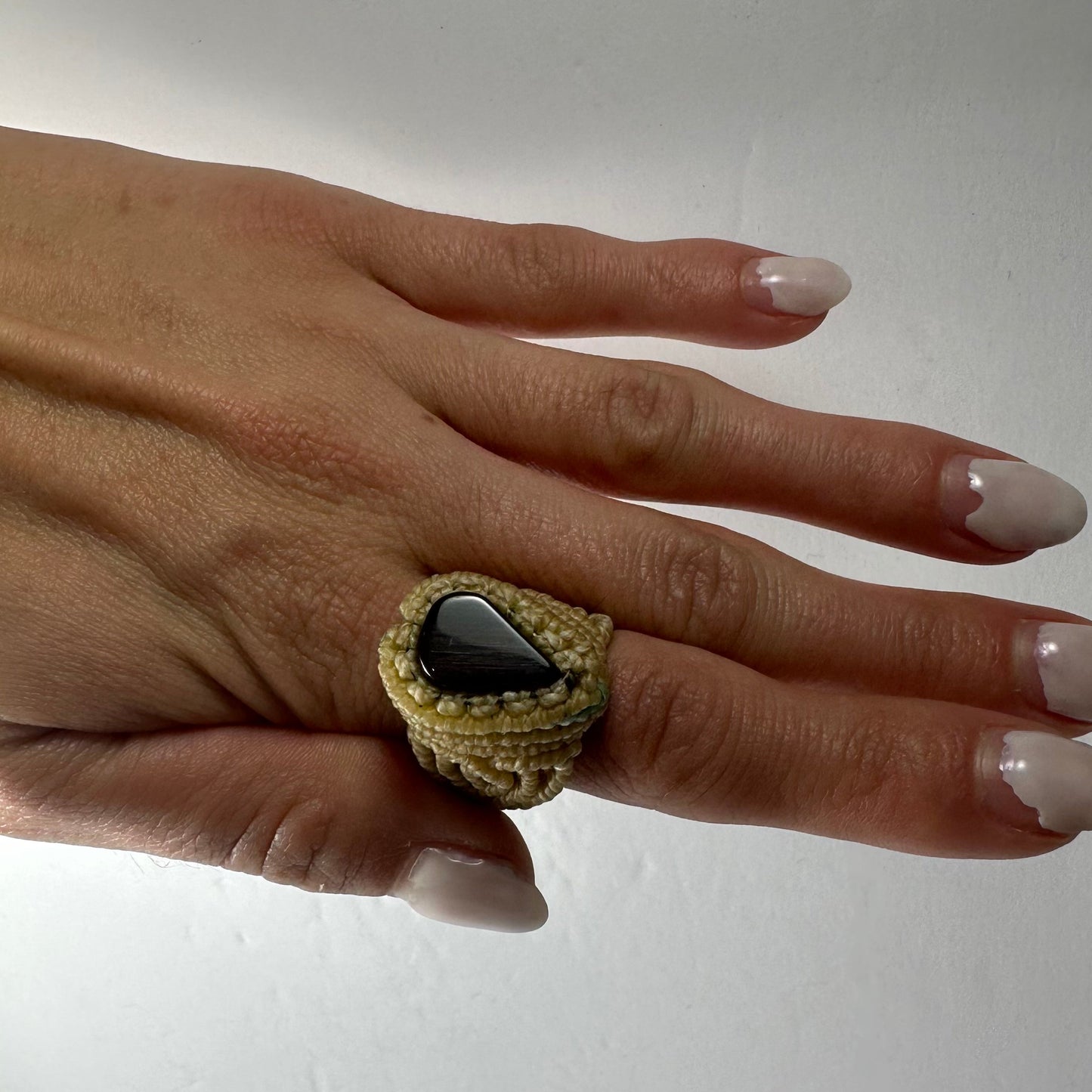 Handmade Woven Ring with Stone