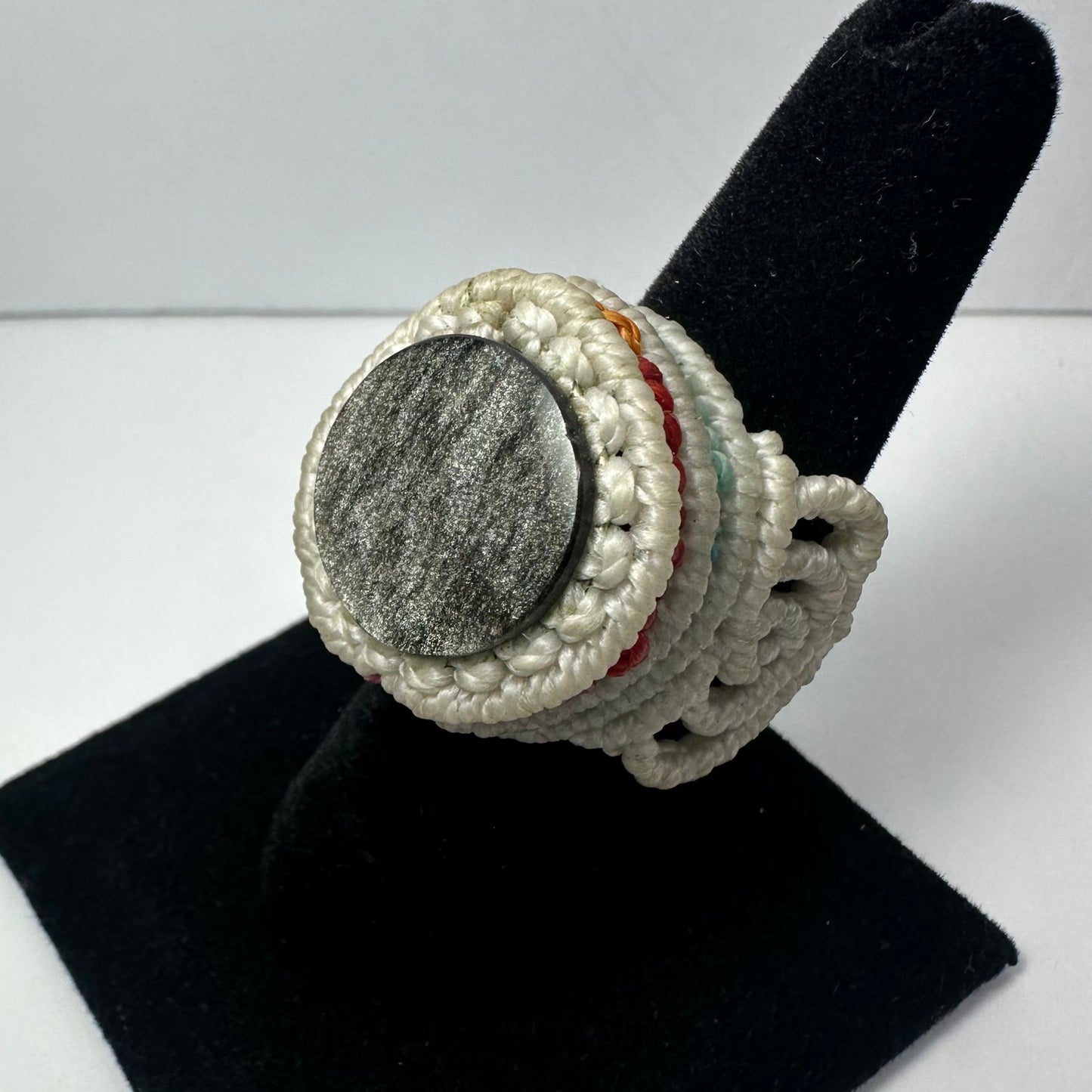 Handmade Woven Ring with Stone