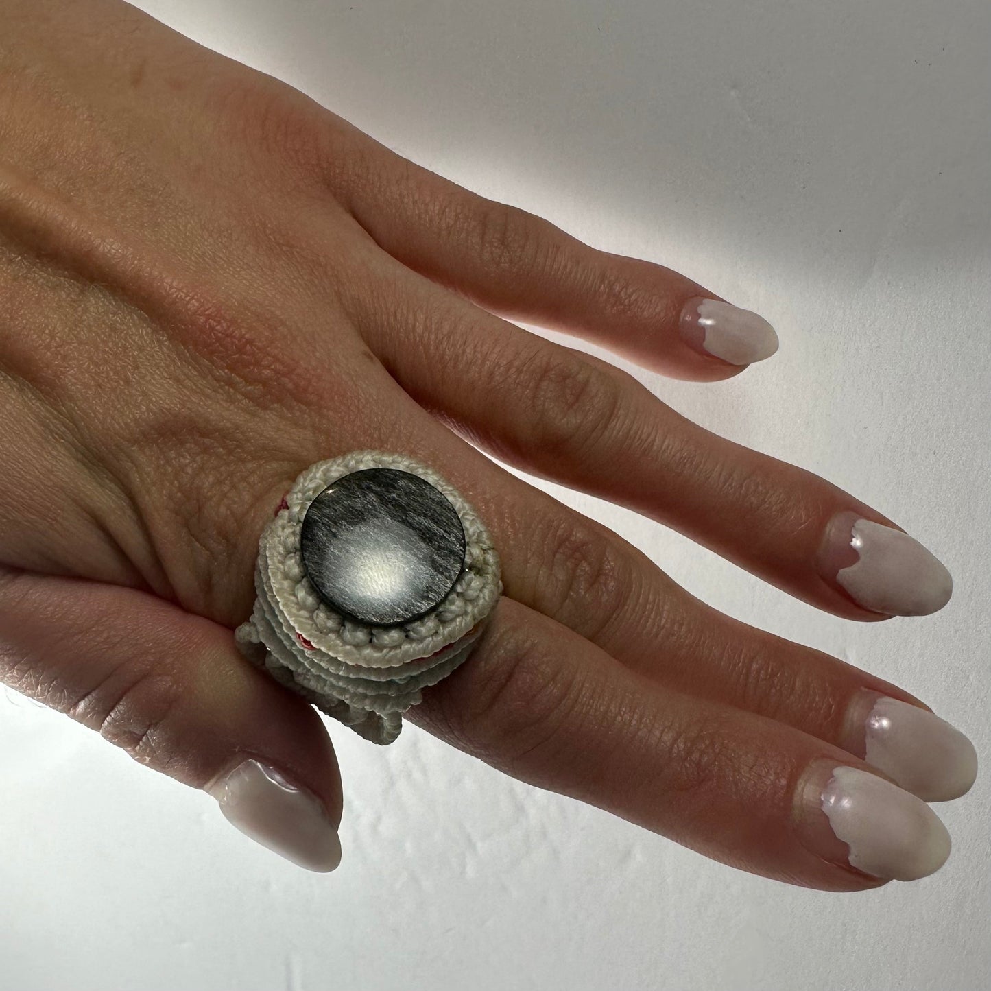 Handmade Woven Ring with Stone