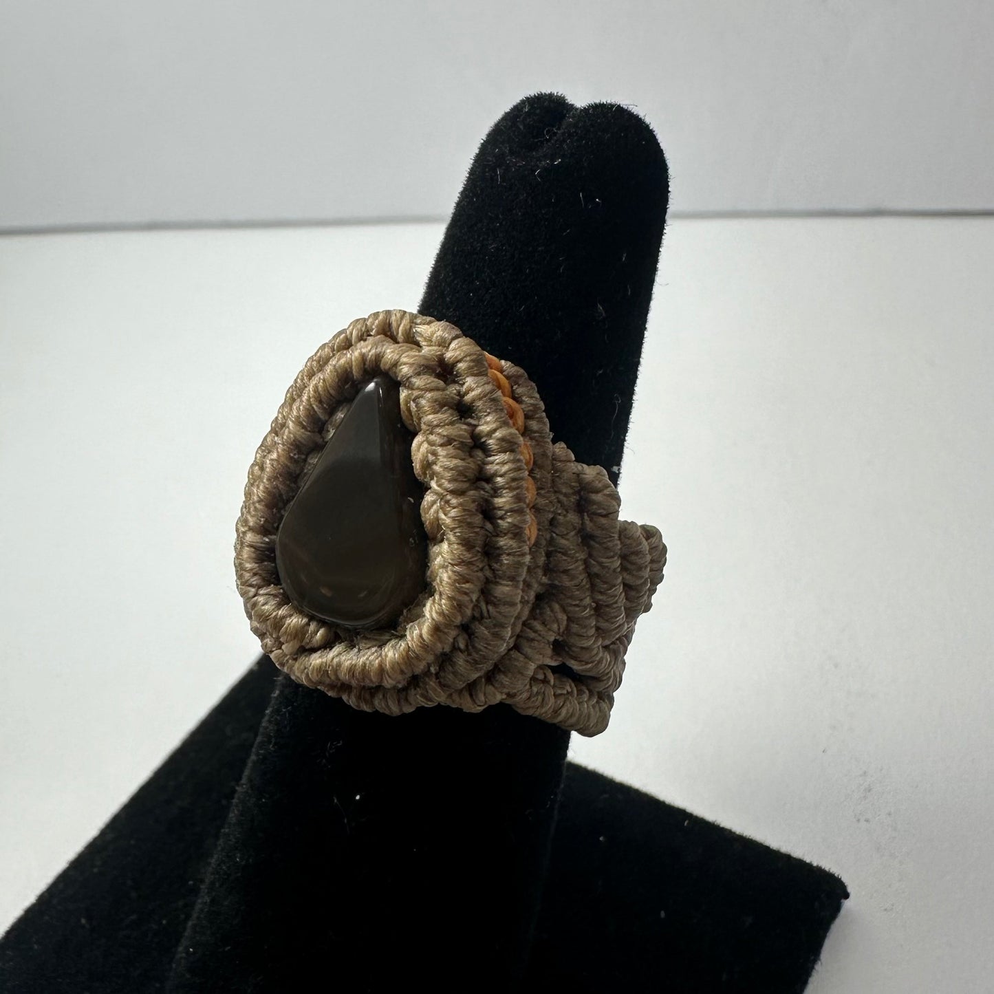 Handmade Woven Ring with Stone