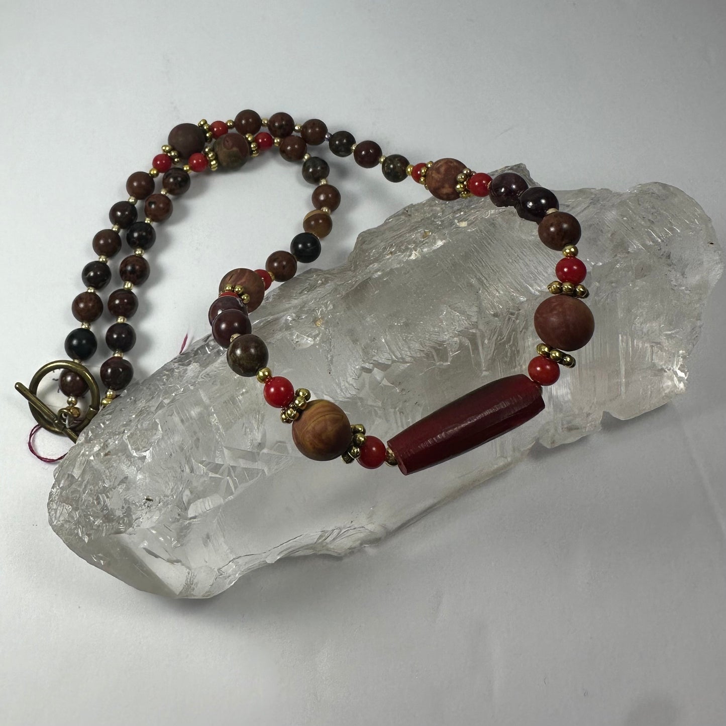 Handmade Hare Bone Pendant on Natural Bead Necklace