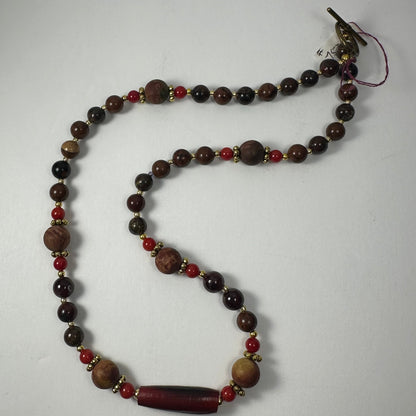 Handmade Hare Bone Pendant on Natural Bead Necklace