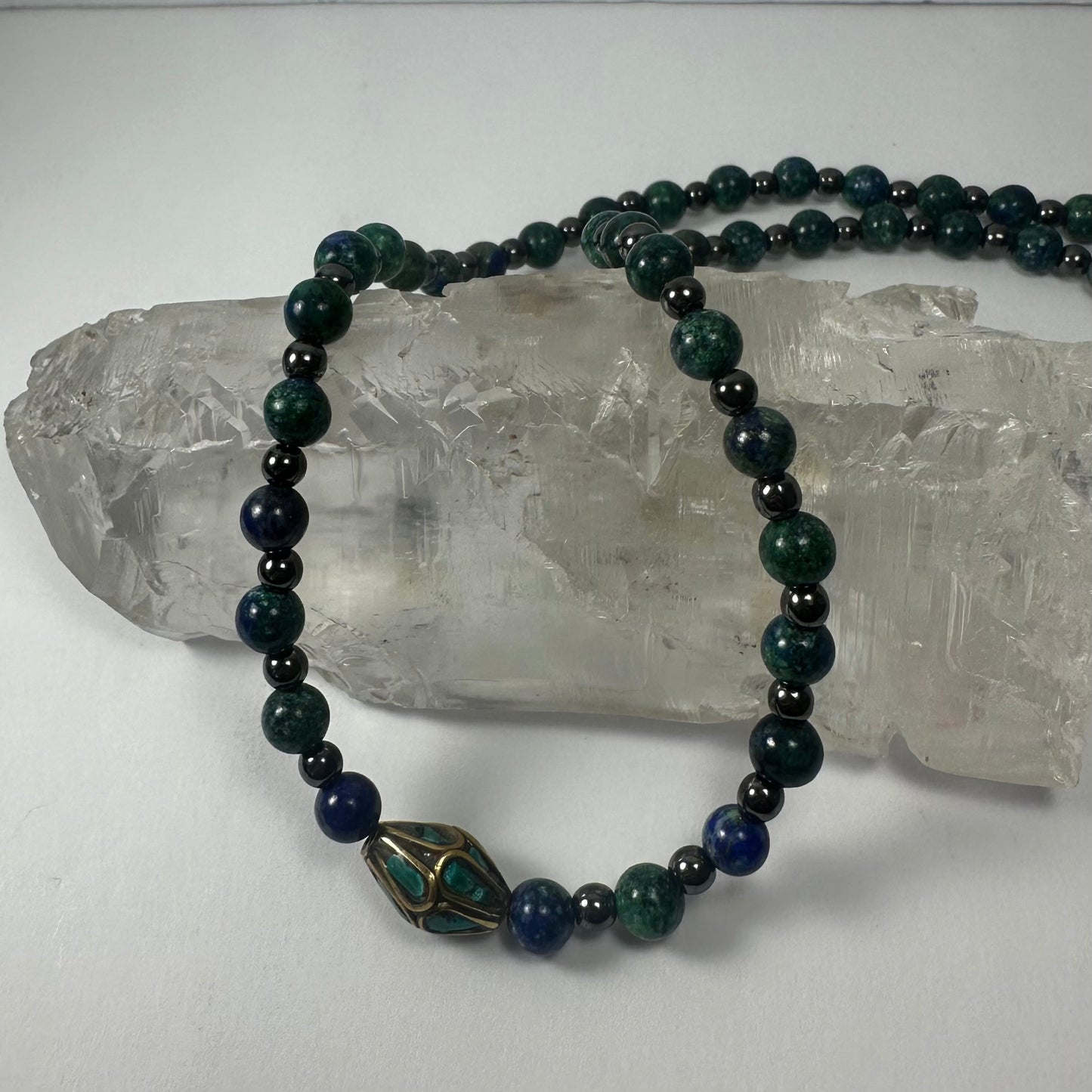 Handmade Tibetan Brass & Turquoise Necklace