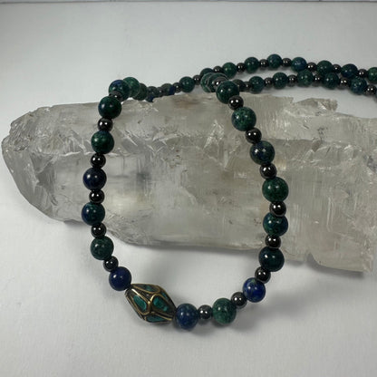 Handmade Tibetan Brass & Turquoise Necklace