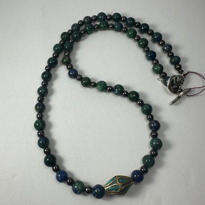Handmade Tibetan Brass & Turquoise Necklace