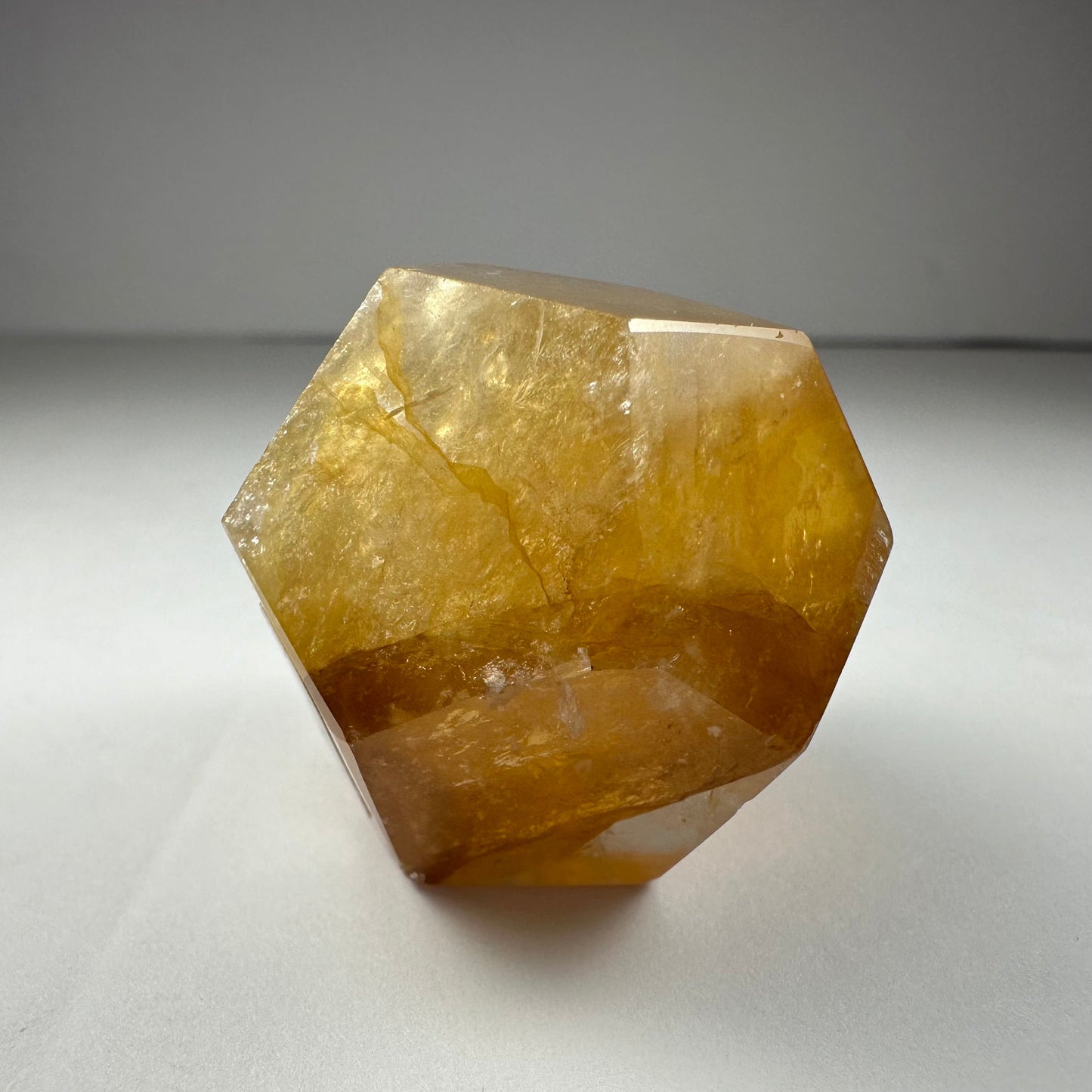 Yellow Hematoid Quartz Dodecahedron Carving from Brazil