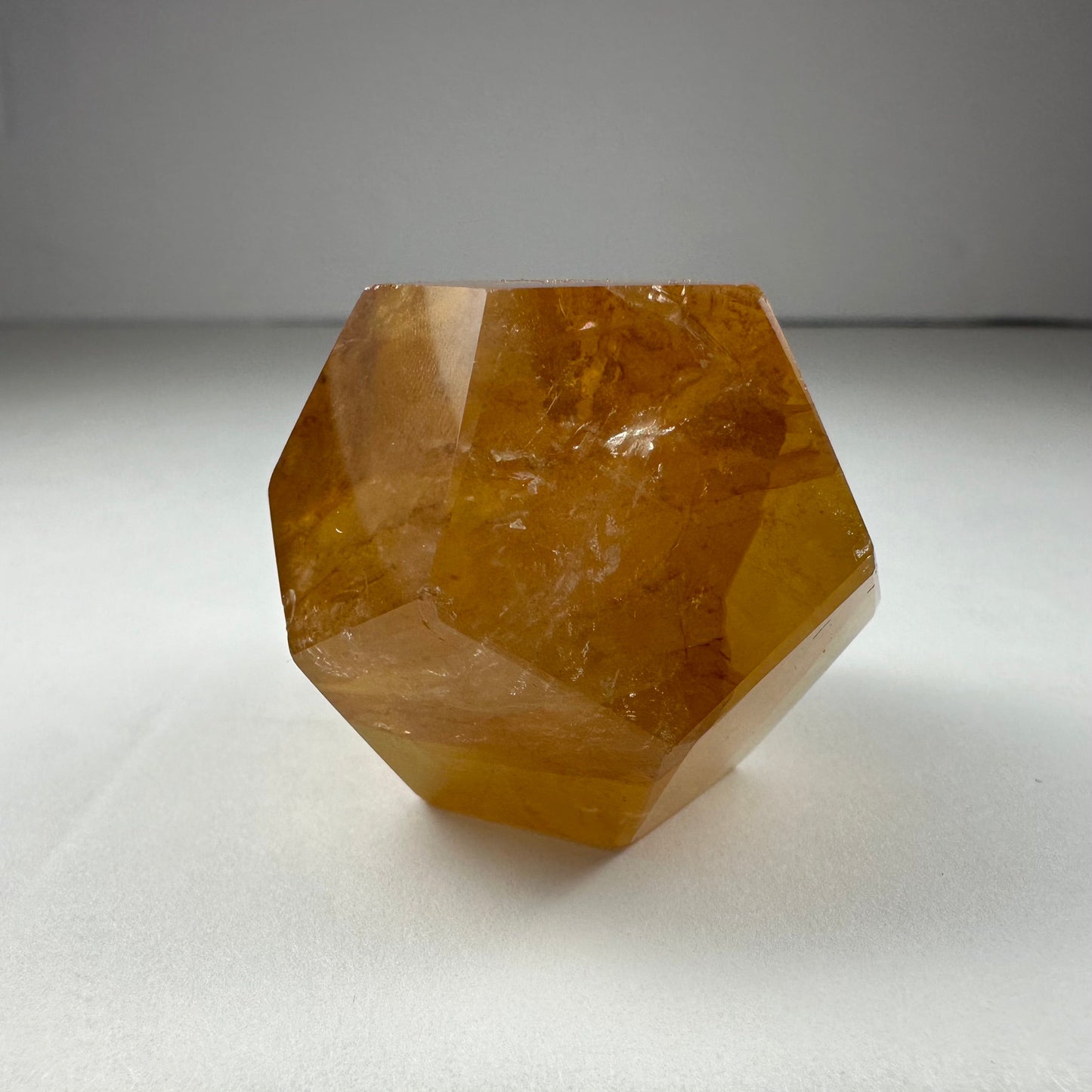 Yellow Hematoid Quartz Dodecahedron Carving from Brazil
