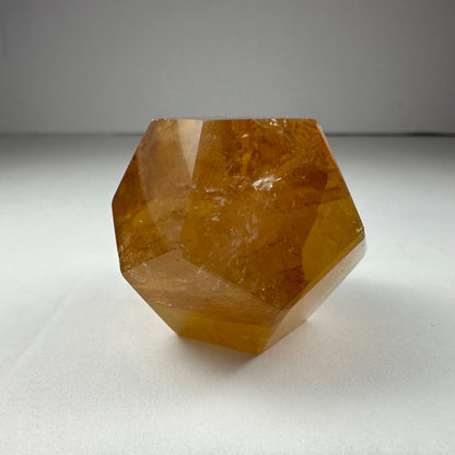 Yellow Hematoid Quartz Dodecahedron Carving from Brazil
