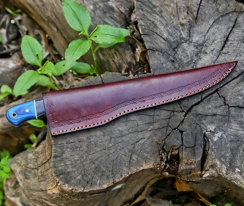 Custom Handmade Damascus Boning Knife – 13" Pakkawood Handle