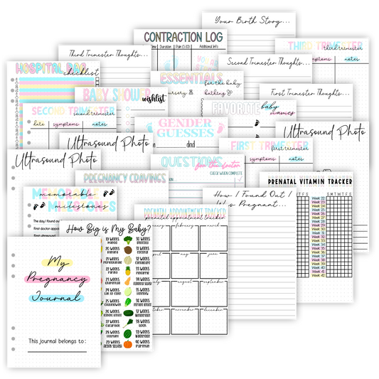 Pregnancy Journal Pages Bundle