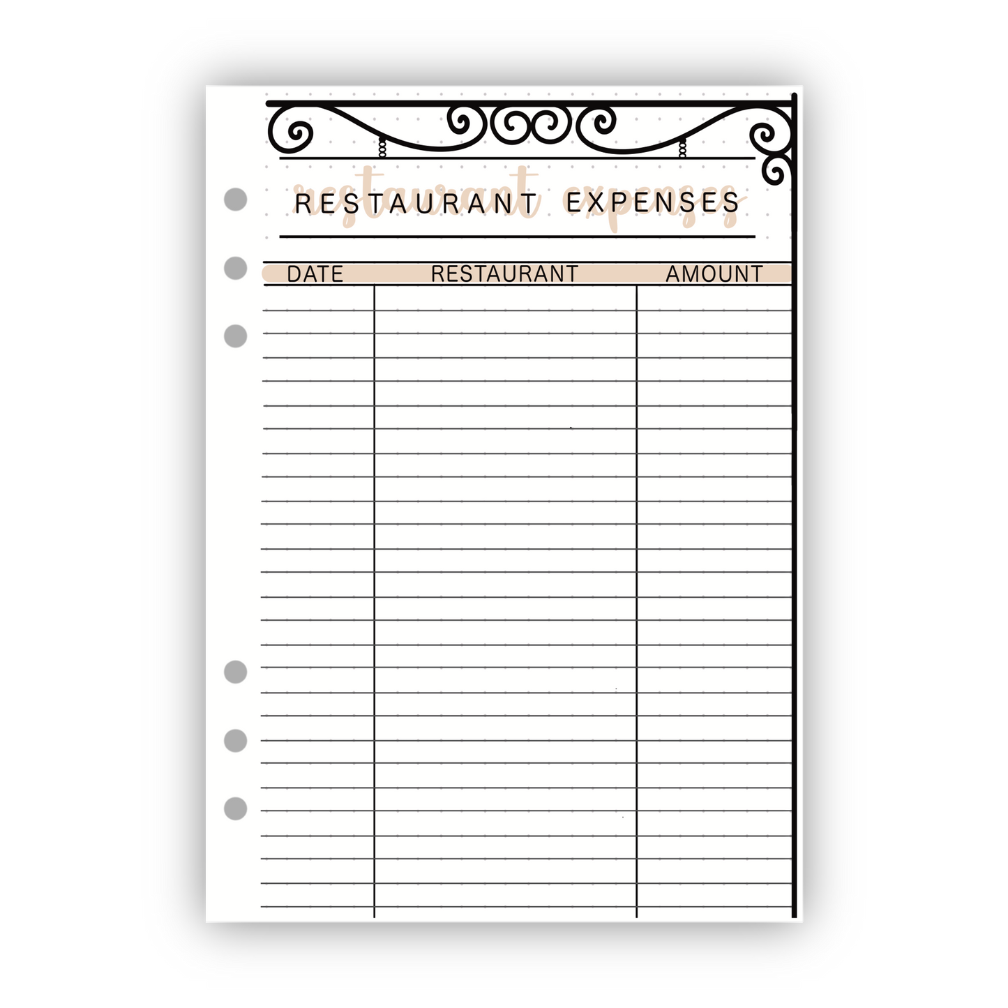 Restaurant Expenses Tracker