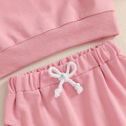 Baby Toddler Girls 2Pcs Daddy's Bestie Outfit Letter Print Long Sleeve Crewneck Top with Solid Pants Jogger Set