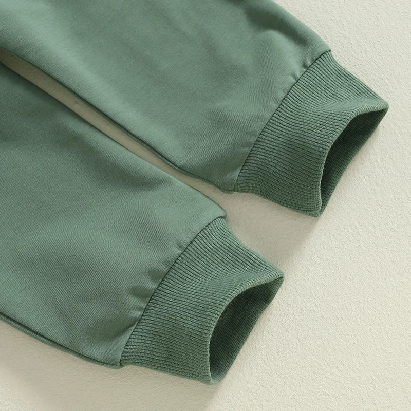 Baby Toddler Boys 2Pcs Big / Little Brother Matching Siblings Autumn Outfit Long Sleeve O Neck Letter Tractor Print Top Solid Color Pants Set