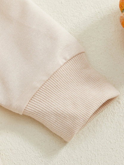 Baby Toddler Boys 2Pcs My First Halloween Outfit Letter Print Long Sleeve Top with Bat Embroidered Jogger Pants Set