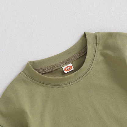 Baby Girls Boys Bubble Romper Short Sleeve Oversized Solid Color Basic Summer Clothes Bodysuit