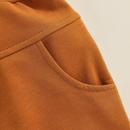 Boys Joggers Elastic Waist Adjustable Drawstring Solid Loose Fit Long Pants Baby and Toddler