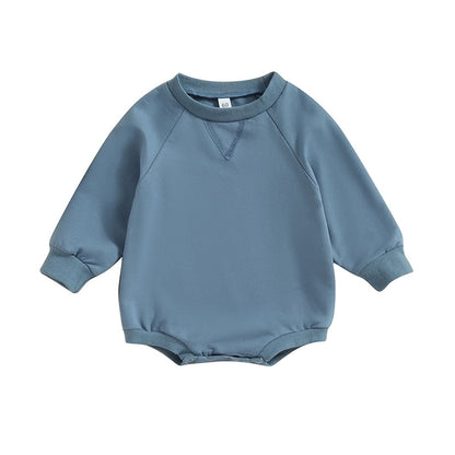 Baby Girls Boys Bodysuit Solid Crew Neck Long Sleeve Jumpsuits Fall Clothes Romper