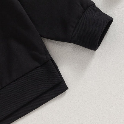 Toddler Baby Boys Girls 2Pcs Fall Outfits Long Sleeve Split Hem Tops Pocket Pants Solid Color Clothes Sets