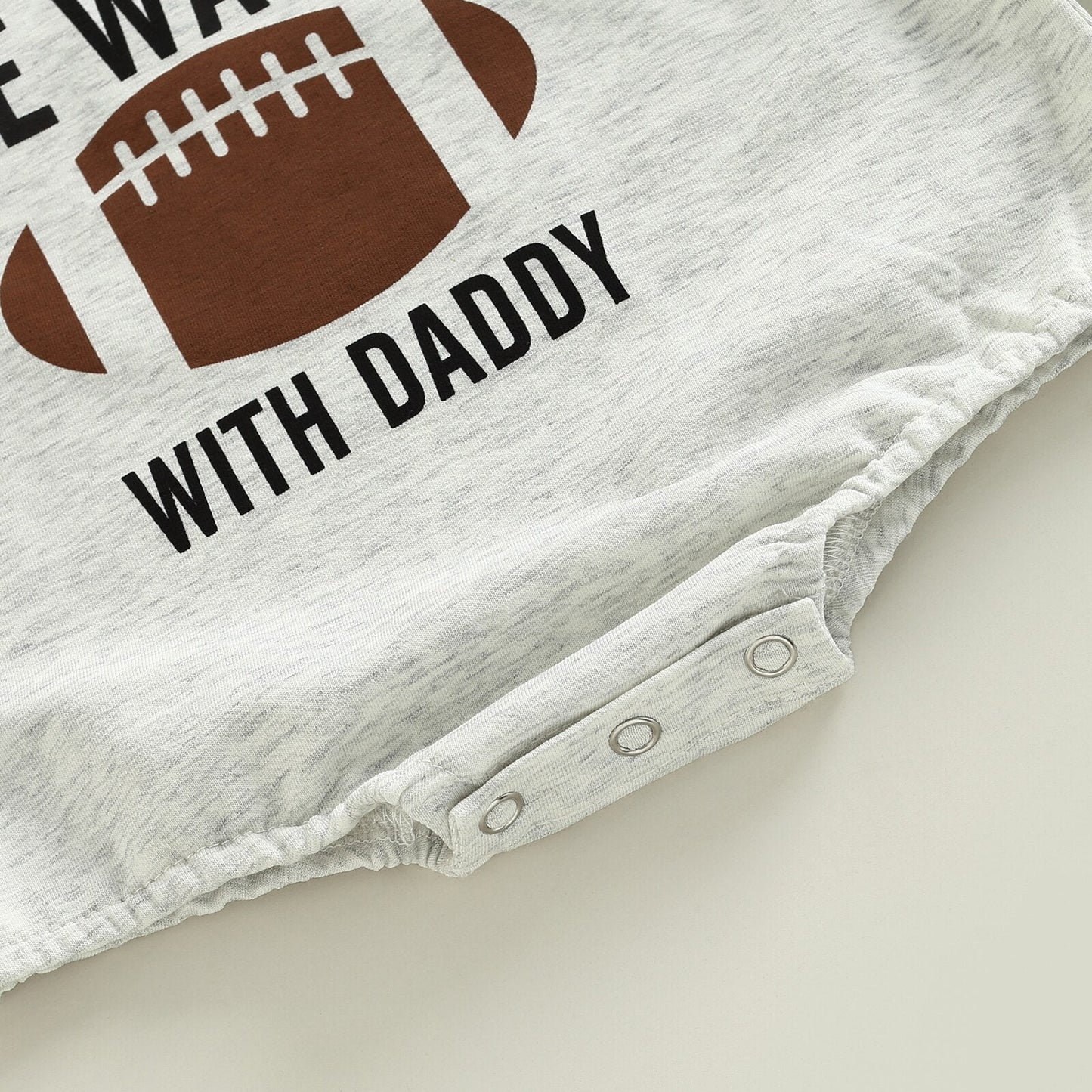 On Sundays We Watch Football with Daddy Infant Baby Girls Boys Romper Football Long Sleeve Jumpsuits Bubble Romper