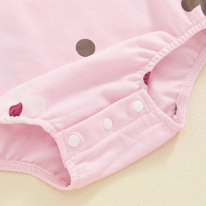 Baby Girls 2Pcs Buble Romper Floral Flowers Print Round Neck Long Sleeve Jumpsuit with Headband Fall Set