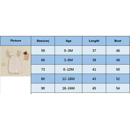 Baby Toddler Girls Knitted Romper Spring Summer Ruffles Floral Embroidery Flowers Jumpsuits Playsuits Clothes
