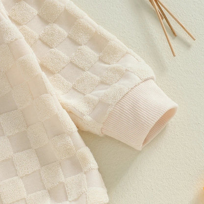 Baby Boys Girls Romper Long Sleeve Crew Neck Checkered Bodysuit Fall Playsuit