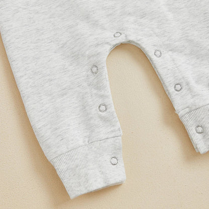 Baby Boy I'm The New Cowboy In Town Western Romper Letter Print Round Neck Long Sleeve Full Length Jumpsuit Fall