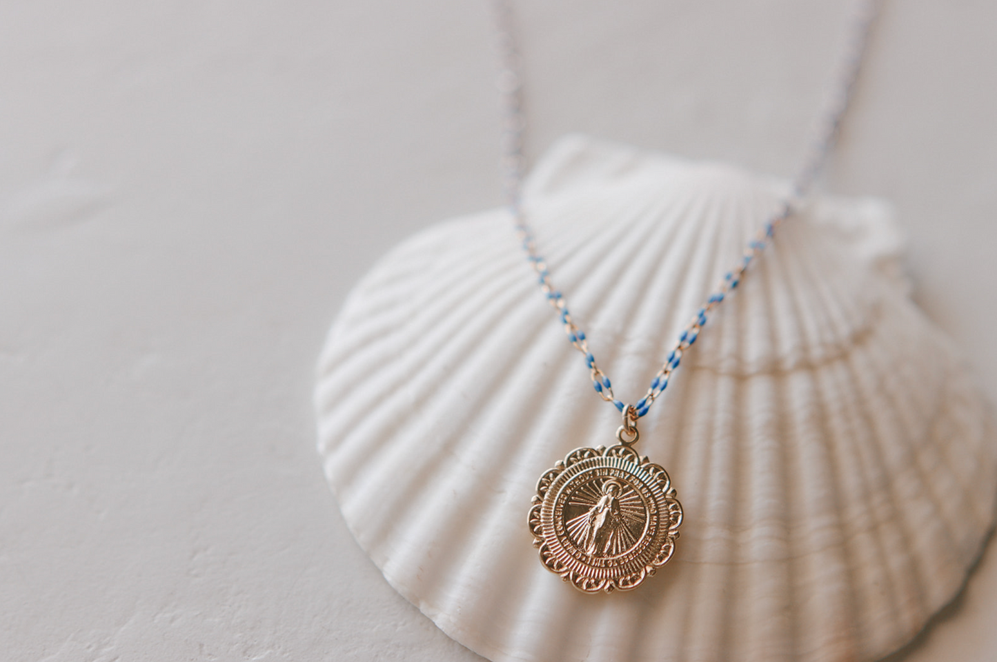 Filigree Miraculous Medal Necklace - Grotto Chain