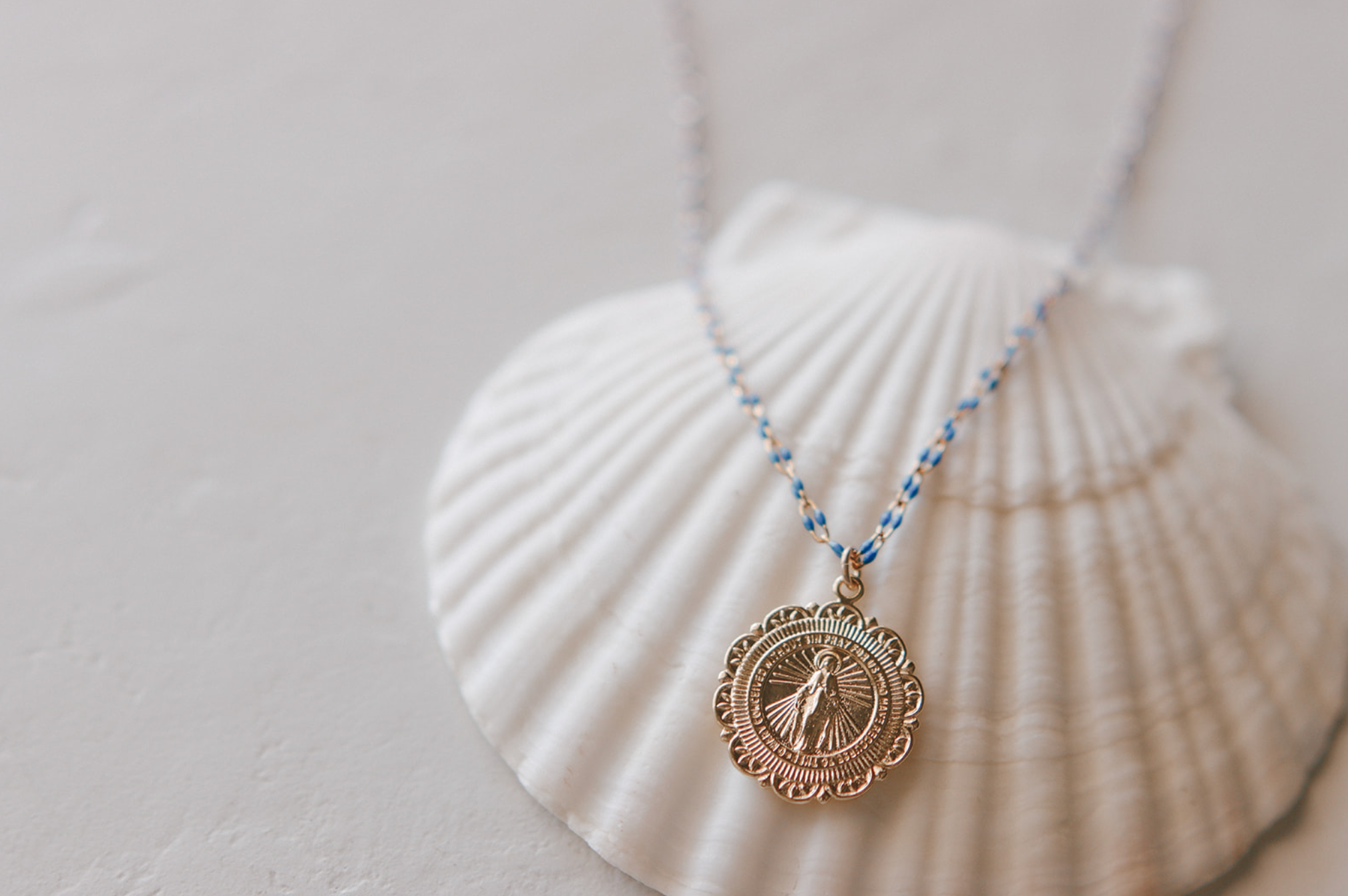 Filigree Miraculous Medal Necklace - Grotto Chain