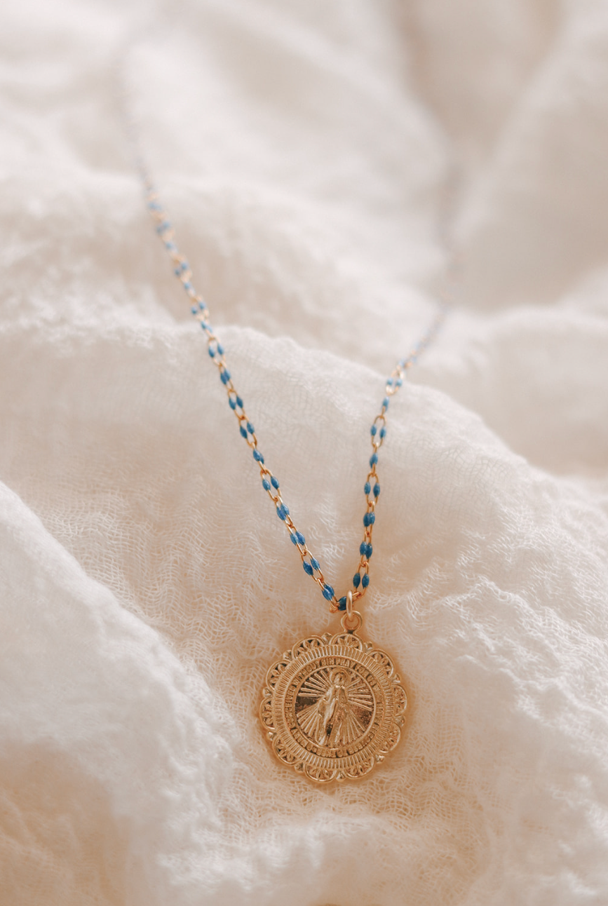 Filigree Miraculous Medal Necklace - Grotto Chain