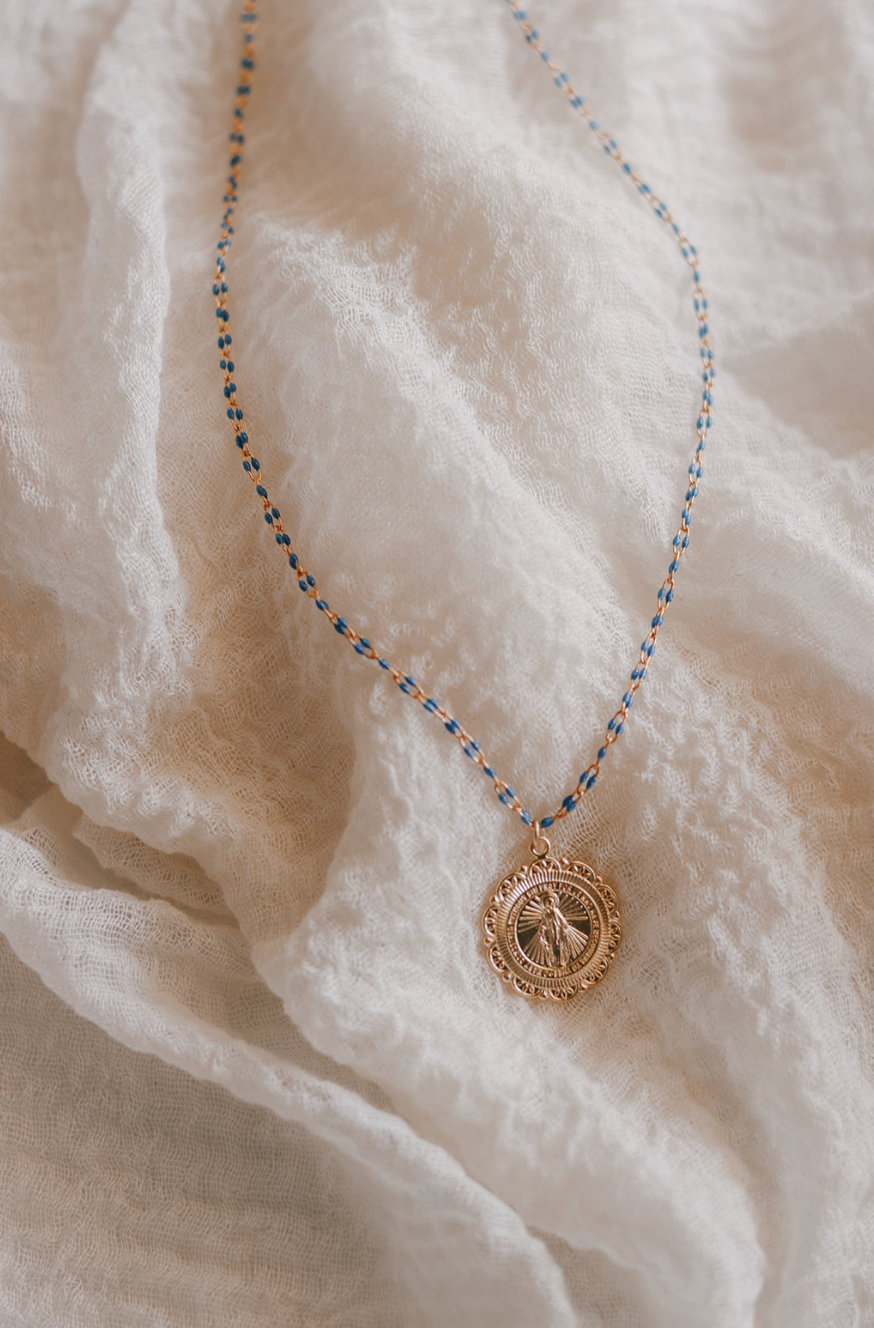 Filigree Miraculous Medal Necklace - Grotto Chain