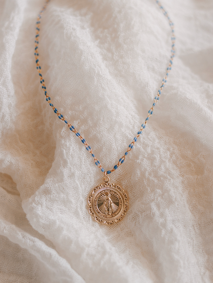 Filigree Miraculous Medal Necklace - Grotto Chain