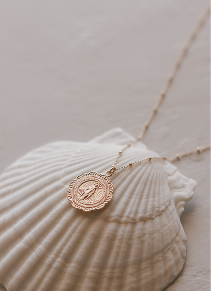 Filigree Miraculous Medal Necklace - Ball & Chain