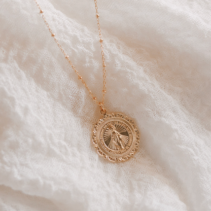 Filigree Miraculous Medal Necklace - Ball & Chain