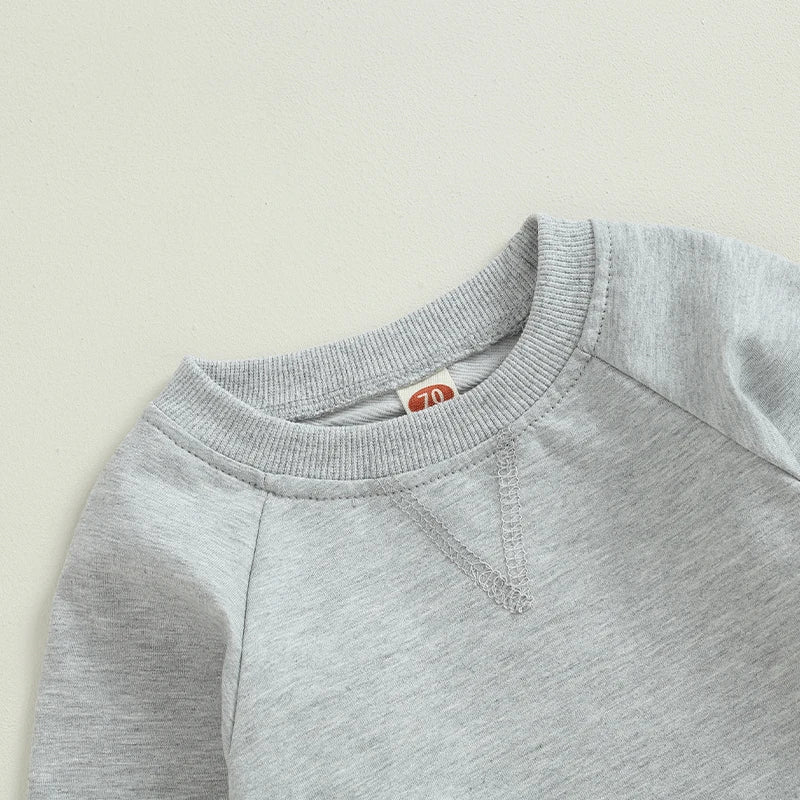 Baby Toddler Boy Girl 2Pcs Outfit Long Sleeve Crewneck Pullover Top Jogger Pant Set