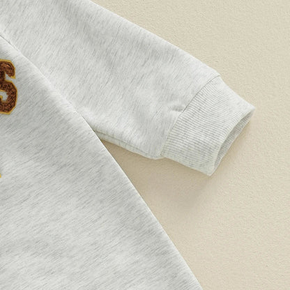 Baby Boys Mama's Boy / Little Dude Fall Romper Letter Embroidery Long Sleeve Crew Neck Full Length Jumpsuit