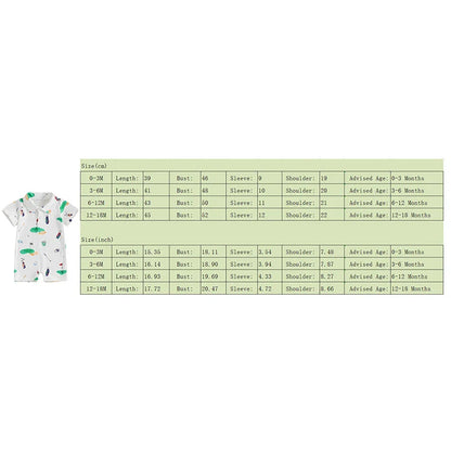 Baby Boy Girl Golf Romper Half Button-up Lapel Neck Short Sleeve Jumpsuit Summer Clothes